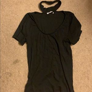 black cut out turtle neck